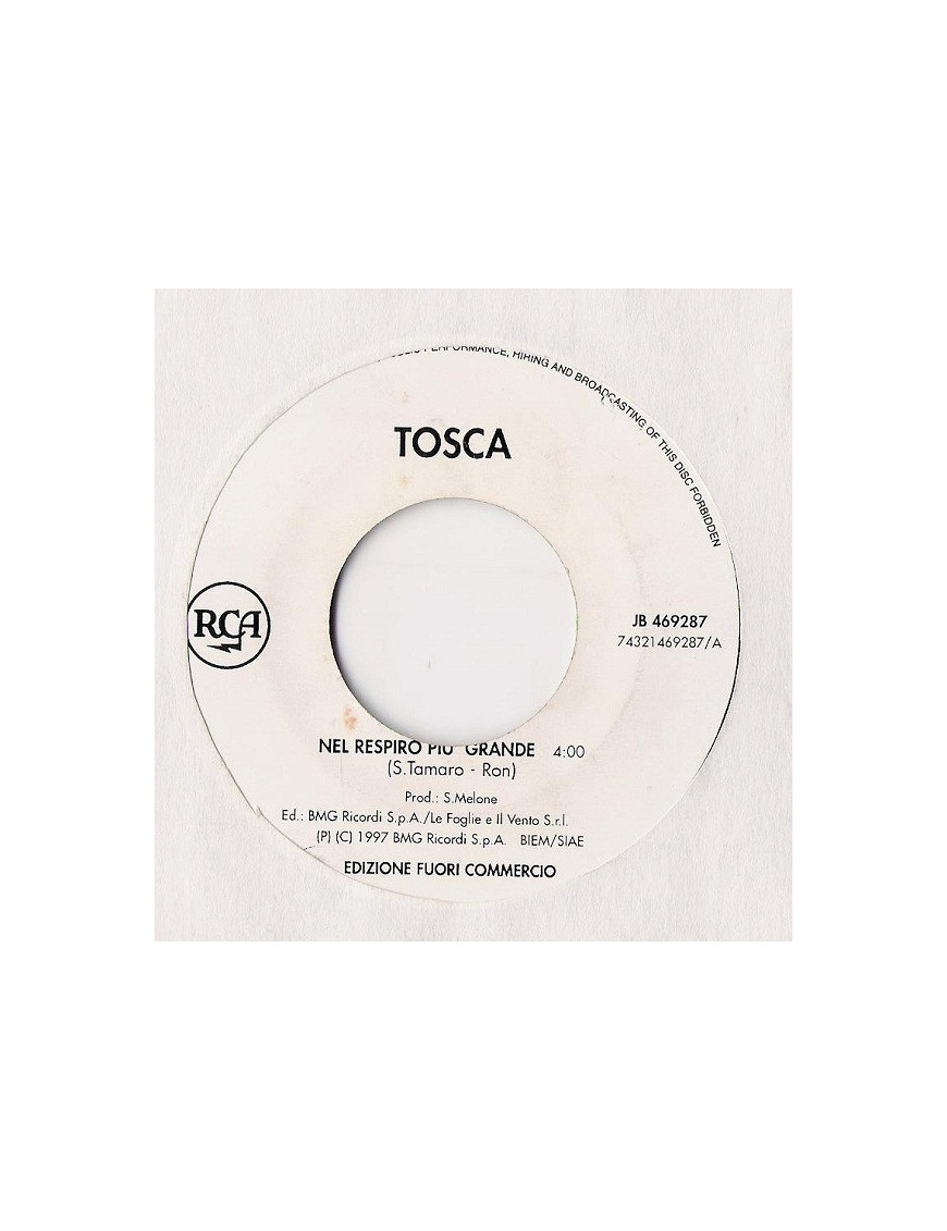 Nel Respiro Più Grande   Vero Amore [Tosca (4),...] - Vinyl 7", 45 RPM, Promo