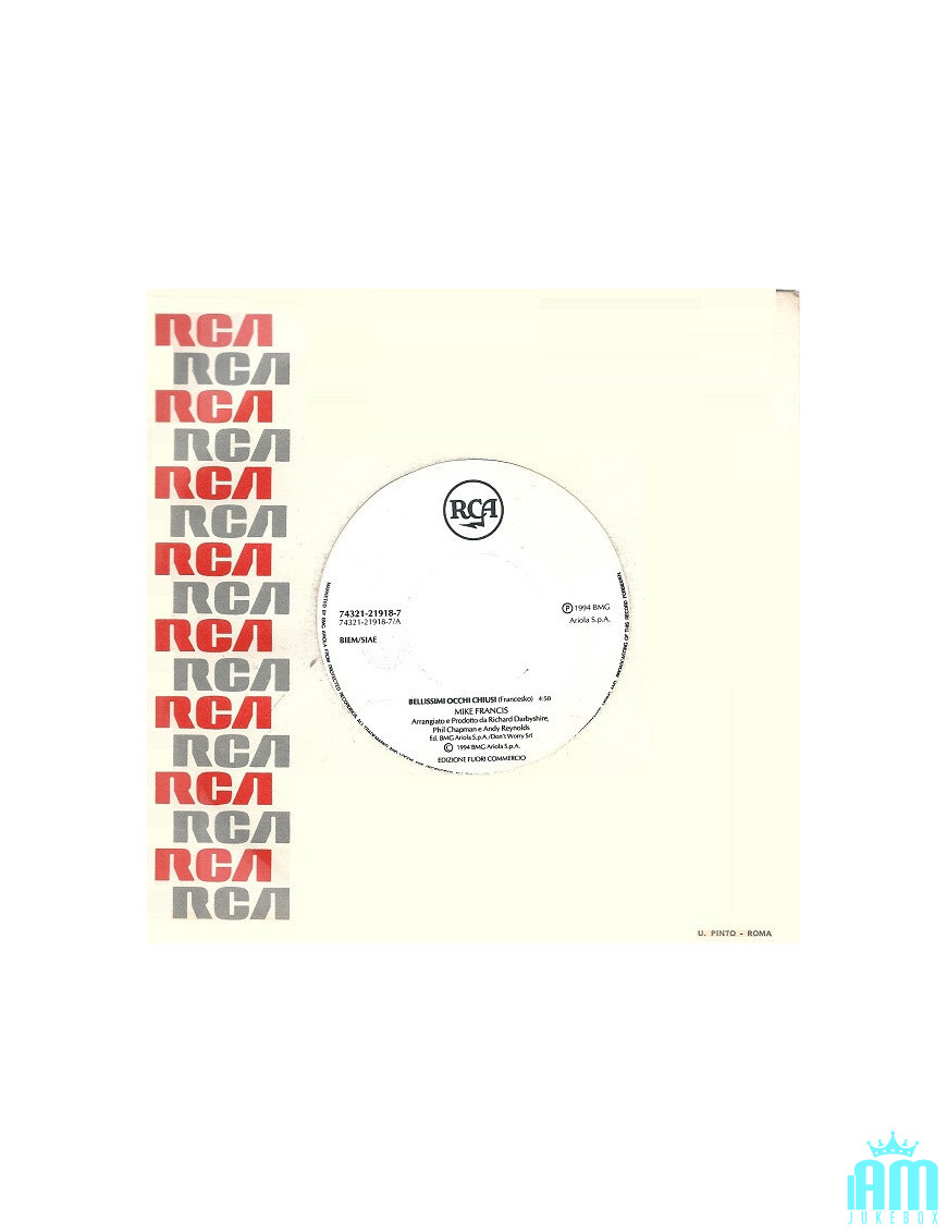 Beautiful Free Closed Eyes [Mike Francis,...] - Vinyl 7", 45 RPM, Promo [product.brand] 1 - Shop I'm Jukebox 