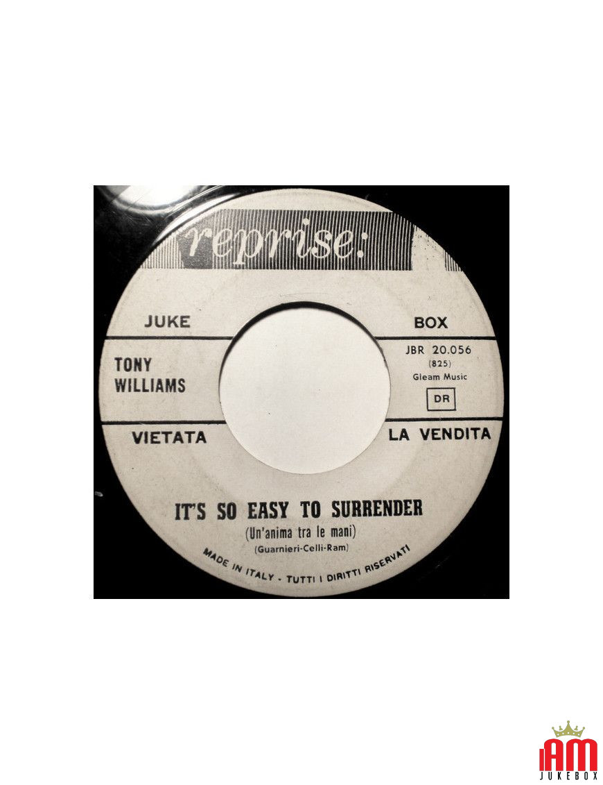 It's So Easy To Surrender A Soul Between Your Hands That's More Like It [Tony Williams (2)] - Vinyl 7", 45 RPM, Jukebox [product