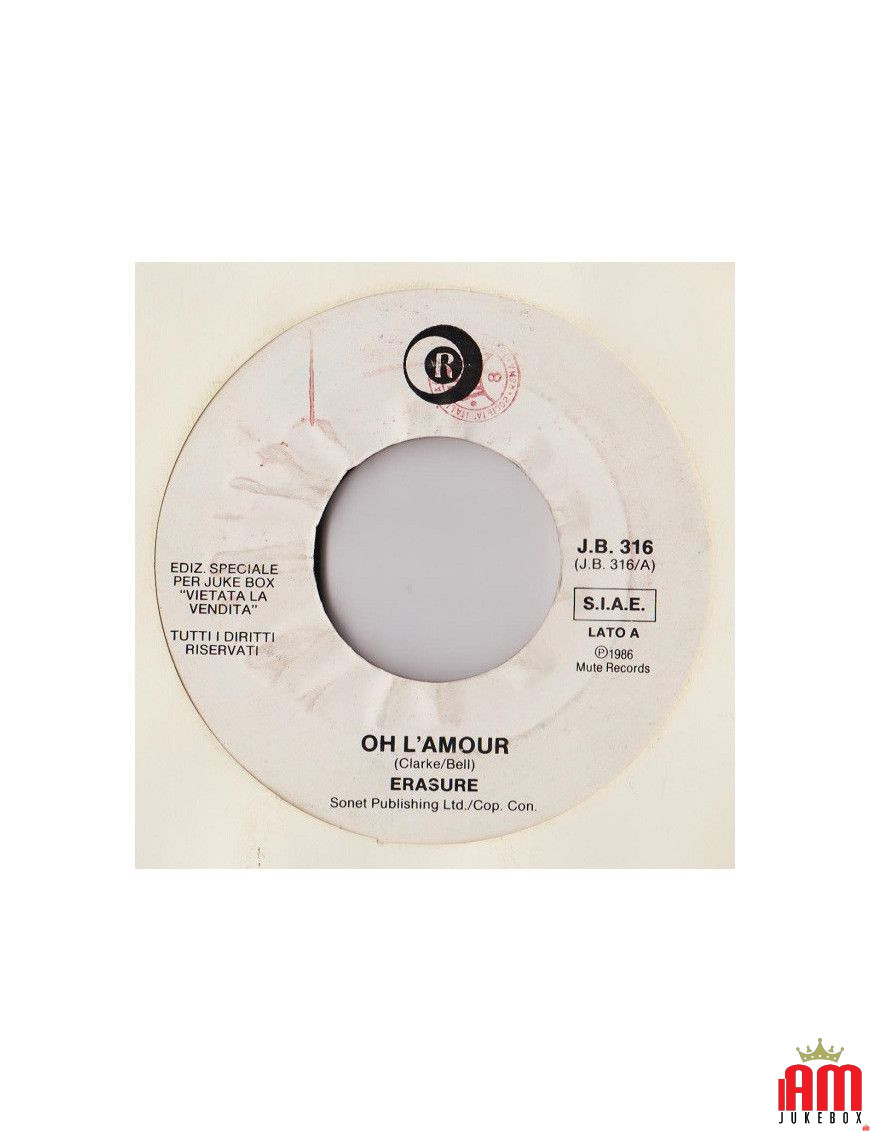 Oh L'Amour When The Night Closes In [Erasure,...] – Vinyl 7", 45 RPM, Jukebox [product.brand] 1 - Shop I'm Jukebox 