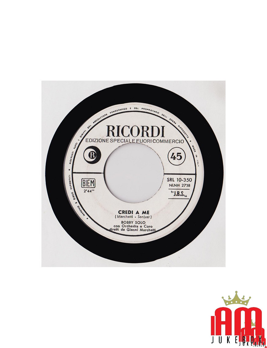 Croyez en moi [Bobby Solo] - Vinyl 7", 45 RPM, Promo [product.brand] 1 - Shop I'm Jukebox 