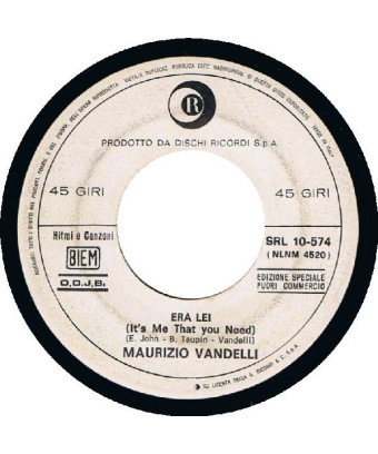 Era Lei   Un Giorno In Più [Maurizio Vandelli] - Vinyl 7", 45 RPM, Jukebox