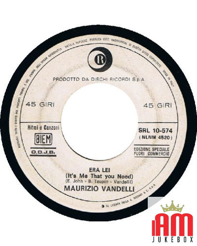 Era Lei   Un Giorno In Più [Maurizio Vandelli] - Vinyl 7", 45 RPM, Jukebox