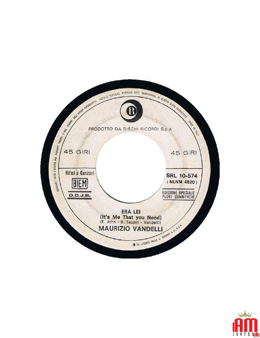 Era Lei One Day Plus [Maurizio Vandelli] – Vinyl 7", 45 RPM, Jukebox [product.brand] 1 - Shop I'm Jukebox 