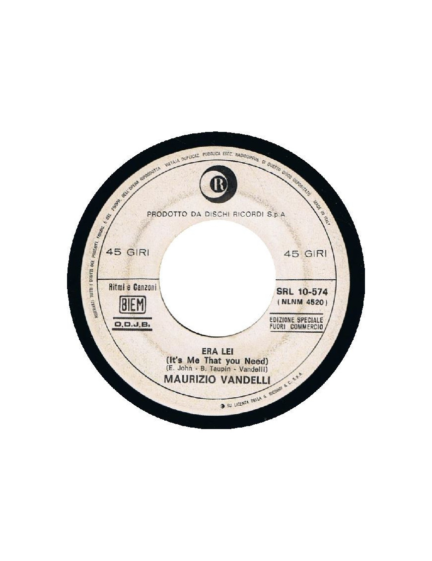 Era Lei   Un Giorno In Più [Maurizio Vandelli] - Vinyl 7", 45 RPM, Jukebox