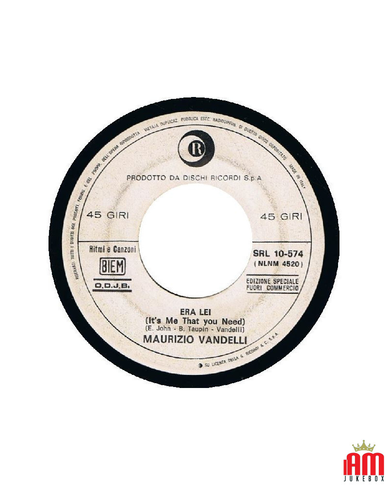 Era Lei   Un Giorno In Più [Maurizio Vandelli] - Vinyl 7", 45 RPM, Jukebox