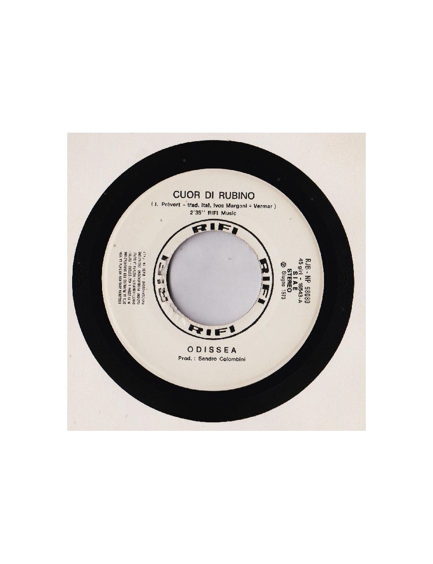 Cuor Di Rubino Ma (Gesang) [Odissea (2),...] – Vinyl 7", 45 RPM, Jukebox, Stereo [product.brand] 1 - Shop I'm Jukebox 