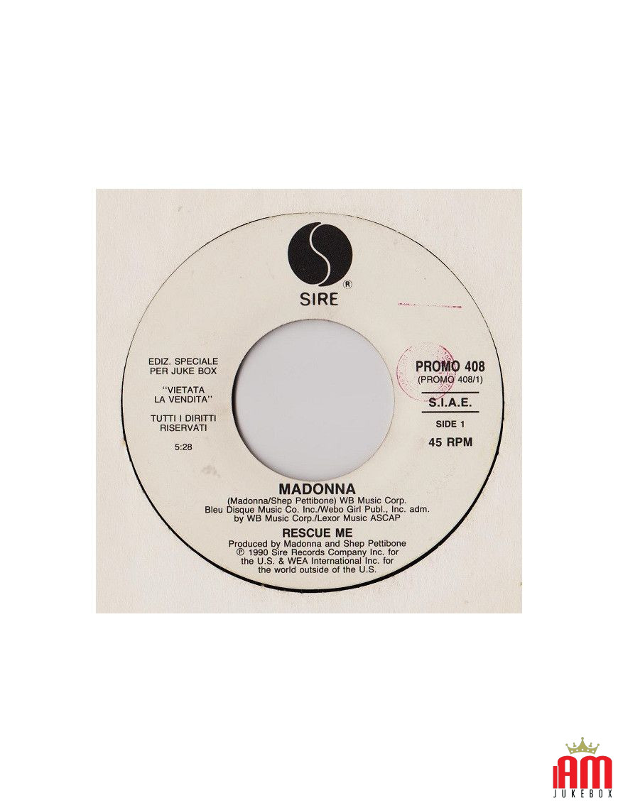 Rescue Me   Crazy [Madonna,...] - Vinyl 7", 45 RPM, Jukebox