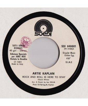 Rock And Roll Is Here To Stay [Artie Kaplan] – Vinyl 7", 45 RPM, Jukebox [product.brand] 1 - Shop I'm Jukebox 