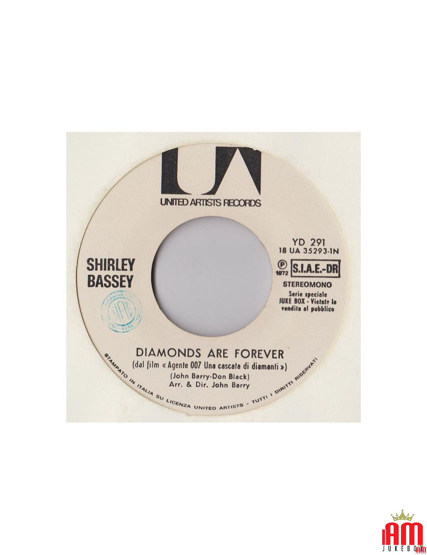 Diamonds Are Forever [Shirley Bassey] – Vinyl 7", 45 RPM, Jukebox [product.brand] 1 - Shop I'm Jukebox 