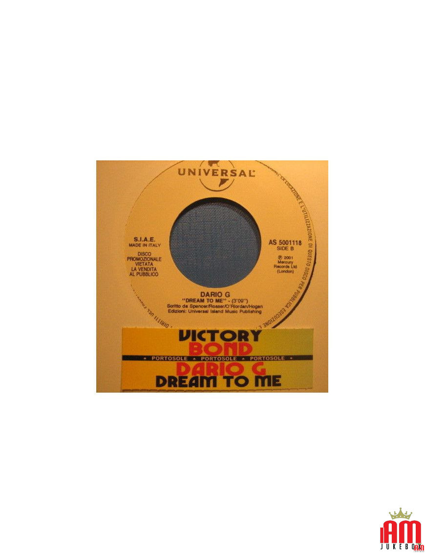 Victory Dream To Me [Bond (3),...] - Vinyl 7", 45 RPM, Jukebox, Promo [product.brand] 1 - Shop I'm Jukebox 