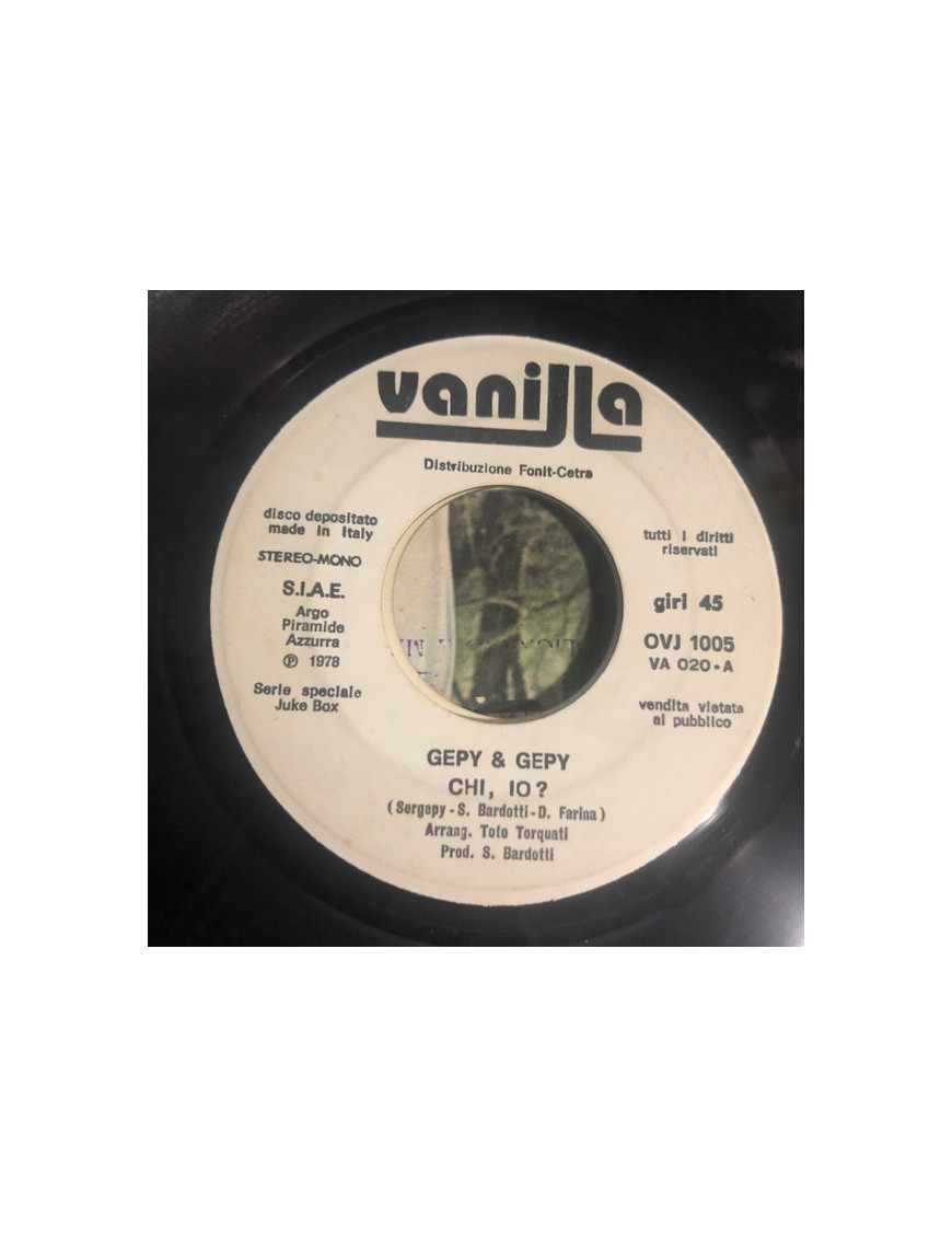 Chi Io ?   Gli Amori Finiti [Gepy & Gepy,...] - Vinyl 7", 45 RPM, Jukebox