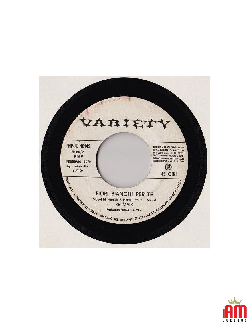 Fleurs blanches pour vous [Re Maik,...] - Vinyl 7", 45 RPM, Jukebox [product.brand] 1 - Shop I'm Jukebox 