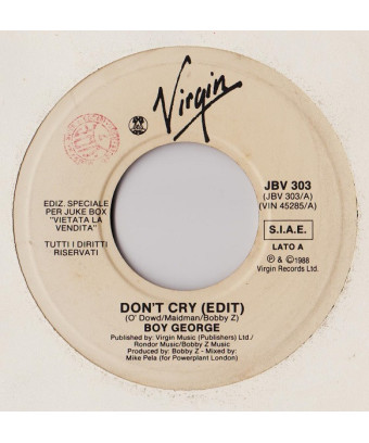 Don't Cry (Edit)   Take It So Hard [Boy George,...] - Vinyl 7", 45 RPM, Jukebox