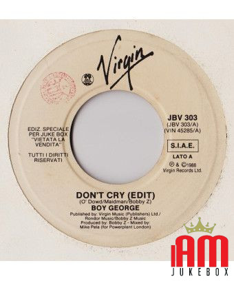 Don't Cry (Bearbeiten) Take It So Hard [Boy George,...] – Vinyl 7", 45 RPM, Jukebox [product.brand] 1 - Shop I'm Jukebox 