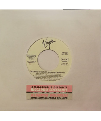 Ammassati E Distanti   Roma Non Ha Paura Del Lupo [Riccardo Cocciante,...] - Vinyl 7", 45 RPM, Jukebox