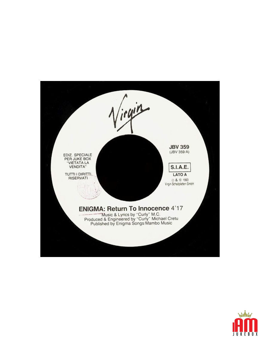 Retour à l'innocence Acant [Enigma,...] - Vinyl 7", 45 RPM, Jukebox [product.brand] 1 - Shop I'm Jukebox 