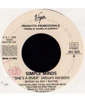 She's A River   Sing It To You [Simple Minds,...] - Vinyl 7", 45 RPM, Promo