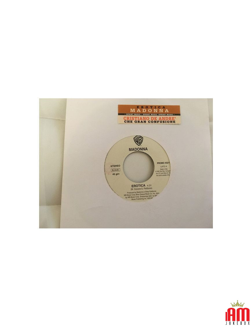 Erotica Che Gran Confusio [Madonna,...] - Vinyl 7", 45 RPM, Single, Promo [product.brand] 1 - Shop I'm Jukebox 