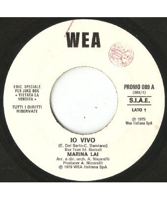 Io Vivo [Marina Lai] – Vinyl 7", 45 RPM, Jukebox, Promo [product.brand] 1 - Shop I'm Jukebox 