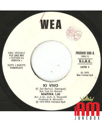 Io Vivo [Marina Lai] - Vinyle 7", 45 tours, Jukebox, Promo [product.brand] 1 - Shop I'm Jukebox 