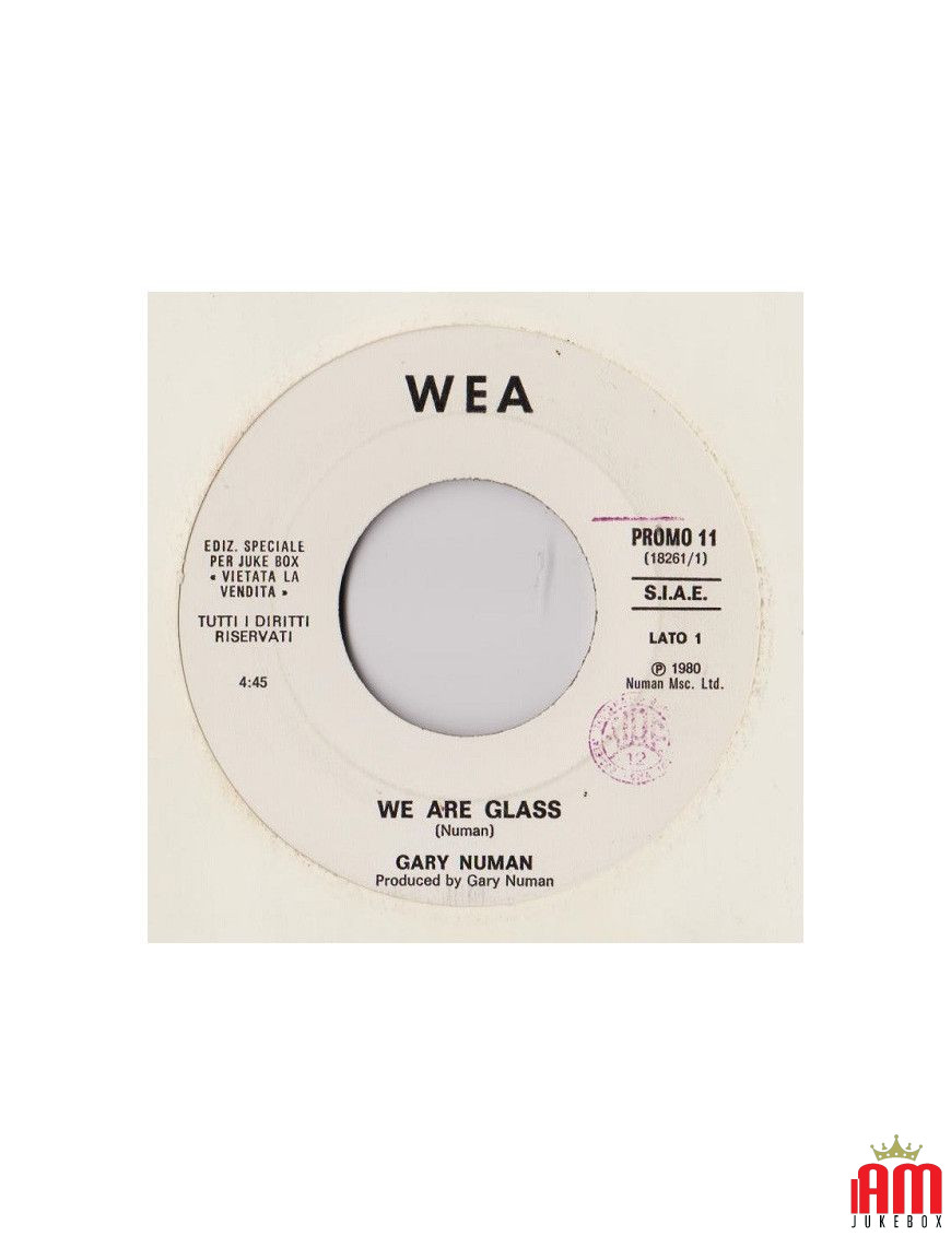 We Are Glass Ti Chiami Africa [Gary Numan,...] - Vinyl 7", 45 RPM, Jukebox [product.brand] 1 - Shop I'm Jukebox 