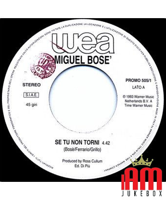 Se Tu Non Torni I'll Stand By You [Miguel Bosé,...] - Vinyl 7", 45 RPM, Promo [product.brand] 1 - Shop I'm Jukebox 