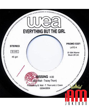 Missing Il Sole E La Luna [Everything But The Girl,...] – Vinyl 7", 45 RPM, Promo [product.brand] 1 - Shop I'm Jukebox 