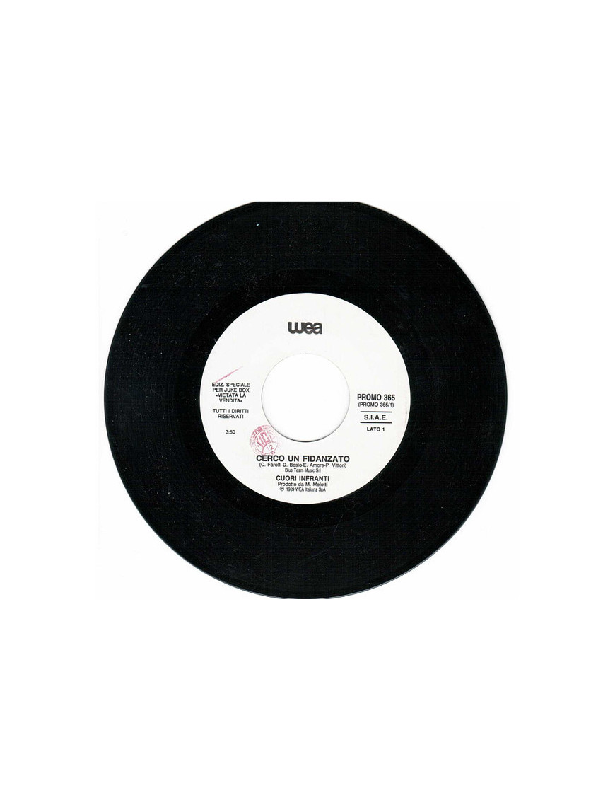 Cerco Un Fidanzato   I Won't Back Down [Cuori Infranti,...] - Vinyl 7", 45 RPM, Jukebox