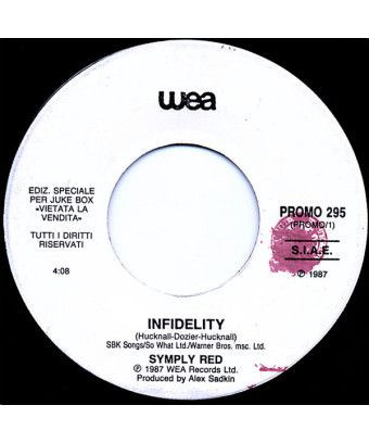 Infidelity Mia Bocca [Simply Red,...] - Vinyle 7", 45 RPM, Jukebox [product.brand] 1 - Shop I'm Jukebox 