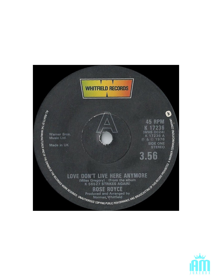 Love Don't Live Here Anymore [Rose Royce] - Vinyl 7", 45 RPM, Single