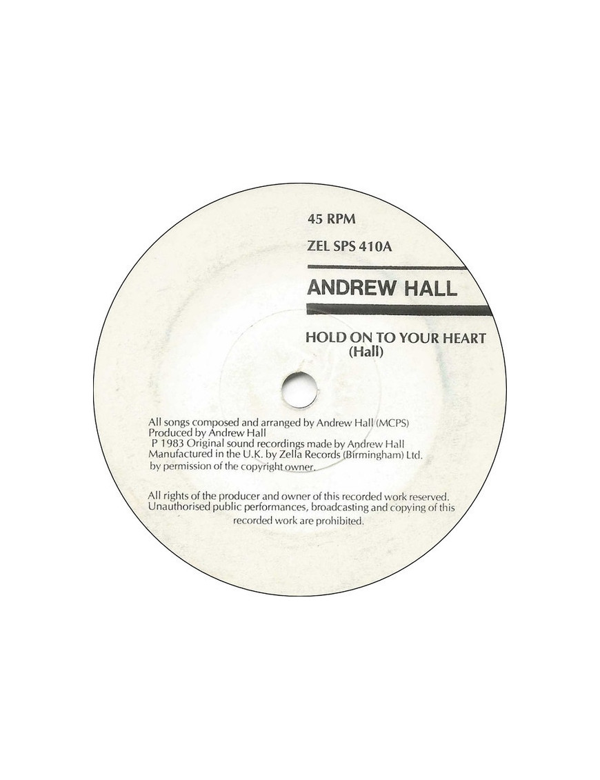 Hold On To Your Heart [Andrew Hall (15)] - Vinyl 7", Single [product.brand] 1 - Shop I'm Jukebox 