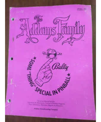 The Addams Family-Bally-Technical manual-Test/diagnosis Pinball machine-ORIGINAL