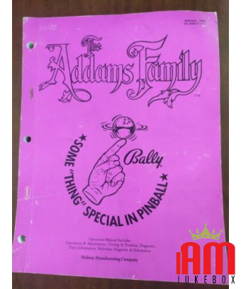 The Addams Family-Bally-Technical manual-Test/diagnosis Pinball machine-ORIGINAL