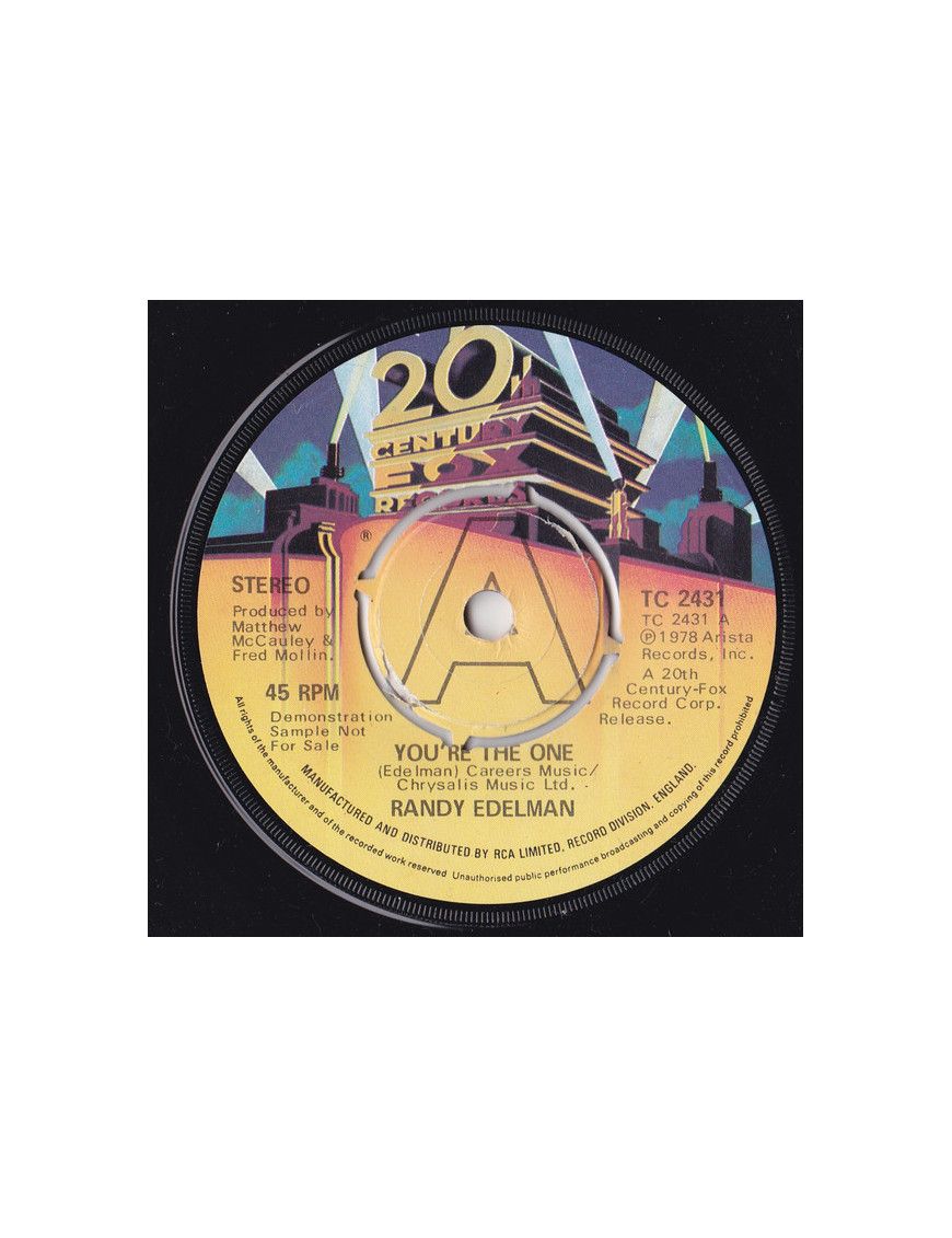 You're The One [Randy Edelman] – Vinyl 7", 45 RPM, Promo [product.brand] 1 - Shop I'm Jukebox 