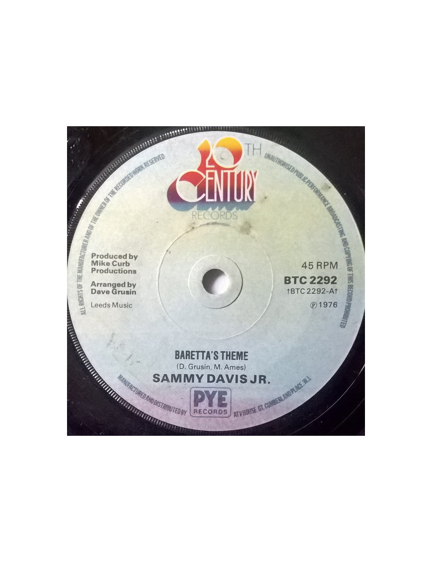 Baretta's Theme [Sammy Davis Jr.] – Vinyl 7", 45 RPM [product.brand] 1 - Shop I'm Jukebox 