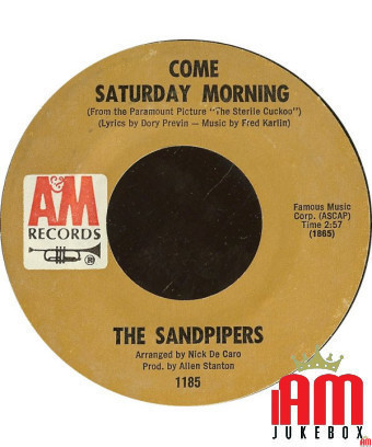 Come Saturday Morning To Put Up With You [The Sandpipers] – Vinyl 7", 45 RPM, Single, Styrol [product.brand] 1 - Shop I'm Jukebo