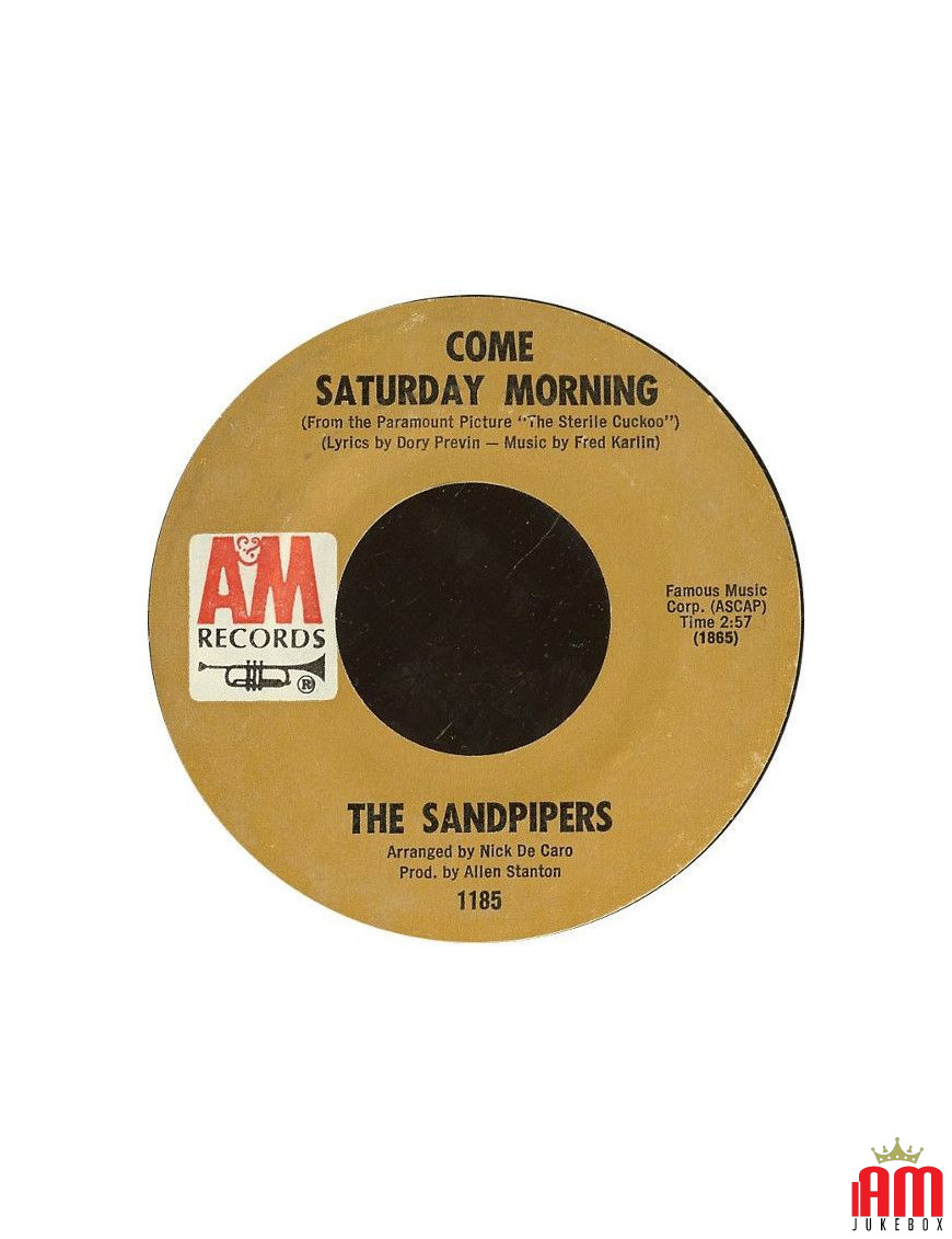 Come Saturday Morning To Put Up With You [The Sandpipers] – Vinyl 7", 45 RPM, Single, Styrol [product.brand] 1 - Shop I'm Jukebo