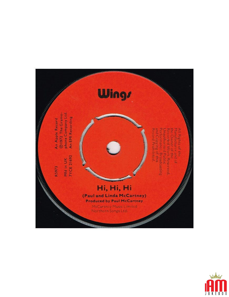 Hi, Hi, Hi C Moon [Wings (2)] - Vinyl 7", 45 RPM, Single [product.brand] 1 - Shop I'm Jukebox 