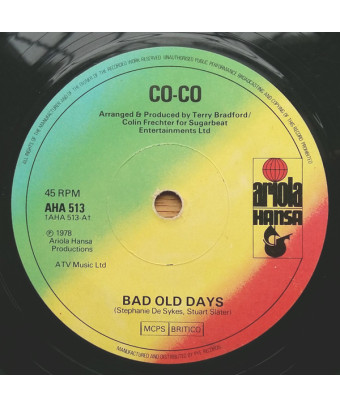 Bad Old Days [Co Co] - Vinyl 7", 45 RPM, Single