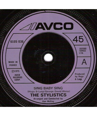 Sing Baby Sing [The Stylistics] - Vinyle 7", 45 tours, Single [product.brand] 1 - Shop I'm Jukebox 
