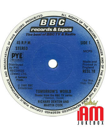 Tomorrow's World [Denton And Cook] - Vinyl 7", 45 RPM, Stereo [product.brand] 1 - Shop I'm Jukebox 
