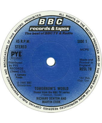 Tomorrow's World [Denton And Cook] – Vinyl 7", 45 RPM, Stereo