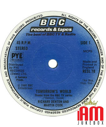 Tomorrow's World [Denton And Cook] - Vinyl 7", 45 RPM, Stereo