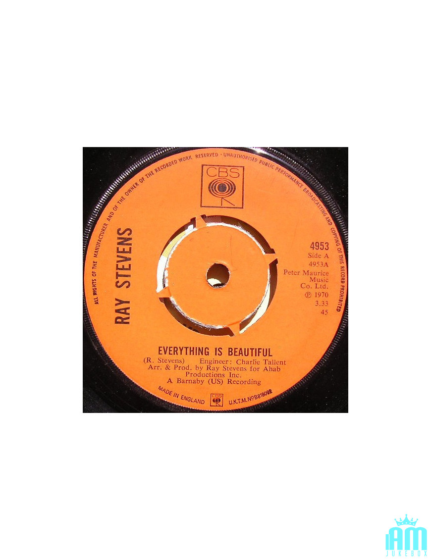 Everything Is Beautiful [Ray Stevens] – Vinyl 7", 45 RPM, Single [product.brand] 1 - Shop I'm Jukebox 