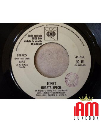 Fourth Specie [Luigi Tonet] - Vinyl 7", 45 RPM, Jukebox [product.brand] 1 - Shop I'm Jukebox 