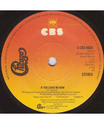 If You Leave Me Now [Chicago (2)] – Vinyl 7", 45 RPM, Single, Stereo [product.brand] 1 - Shop I'm Jukebox 