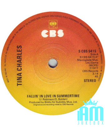 Fallin' In Love In Summertime [Tina Charles] - Vinyl 7", 45 RPM, Stereo [product.brand] 1 - Shop I'm Jukebox 