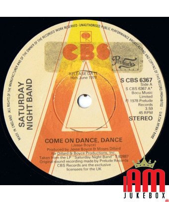 Come On Dance, Dance [Saturday Night Band] – Vinyl 7", Single, Promo [product.brand] 1 - Shop I'm Jukebox 