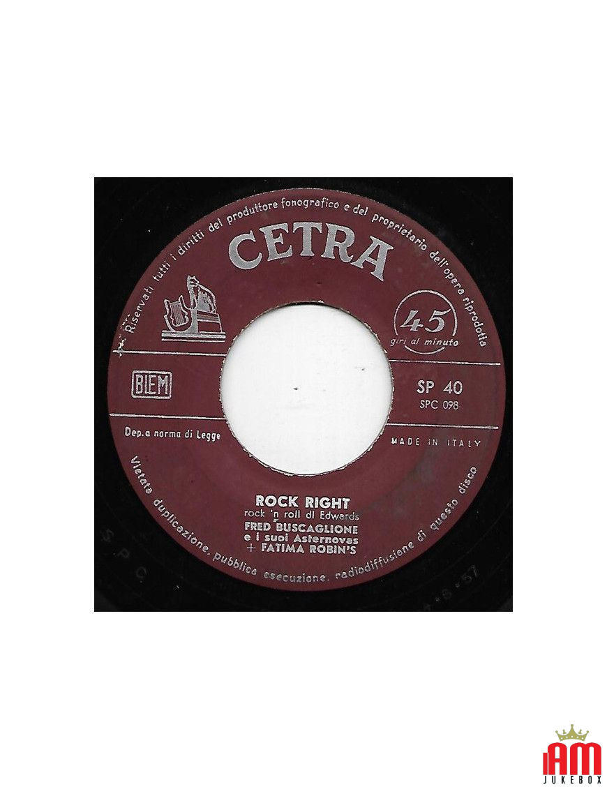 Rock Right Whiski Facile [Fred Buscaglione E I Suoi Asternovas,...] - Vinyl 7", 45 RPM [product.brand] 1 - Shop I'm Jukebox 